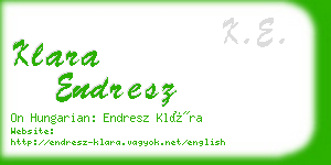 klara endresz business card